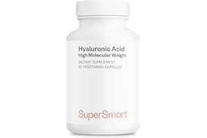 Supersmart Hyaluronic Acid Supplement 300mg per Day (Sodium Hyaluronate) - High Molecular Weight 1.2 Million Daltons | Non-GMO & Gluten Free - 60 Vegetarian Capsules