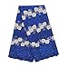 WorthSJLH African Lace Fabric 5 Yards 2019 Weddings Lace Embroidered Peach French Net Lace Guipure Nigerian Lace Fabrics LF811 (Royal Blue)