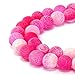 BRCbeads Gorgeous Natural Fushia Frosted Agate Gemstone Smooth Matte Round Loose Beads 10mm Approxi 15.5 inch 35pcs 1 Strand per Bag for Jewelry Making
