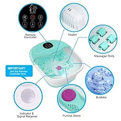 Foot Spa Massager with Heat Bubbles Remote