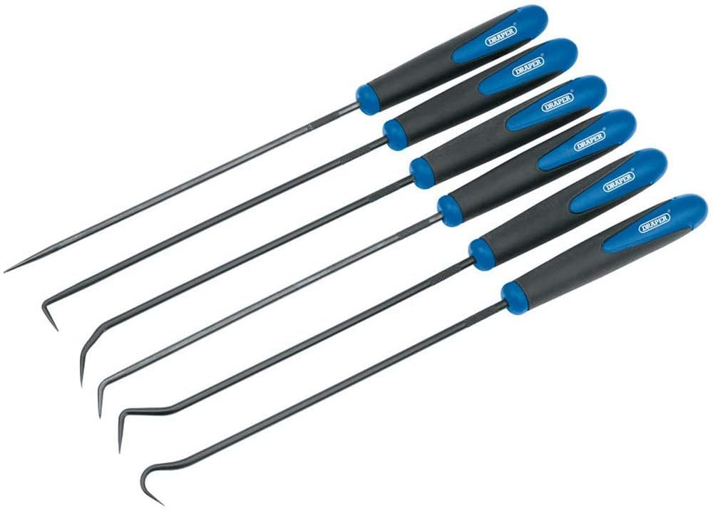 Draper Pick and Hook Set (6 Pieces) | Precision Long Reach Hooks 24cm | Mechanics DIY Tools | 51764