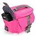 Evecase DSLR/SLR Camera Water Resistant Canvas Case Bag with Shoulder Strap for SLR/DSLR, Compact System, Hybrid, and High Zoom Camera and Other Accessories - Hot Pink/Medium