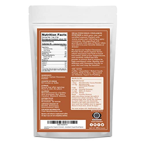 Healthworks Ceylon Cinnamon Powder Ground Raw Organic (16 Ounces / 1 Pound) | Keto, Vegan & Non-GMO | Great with Coffee… - Image 3