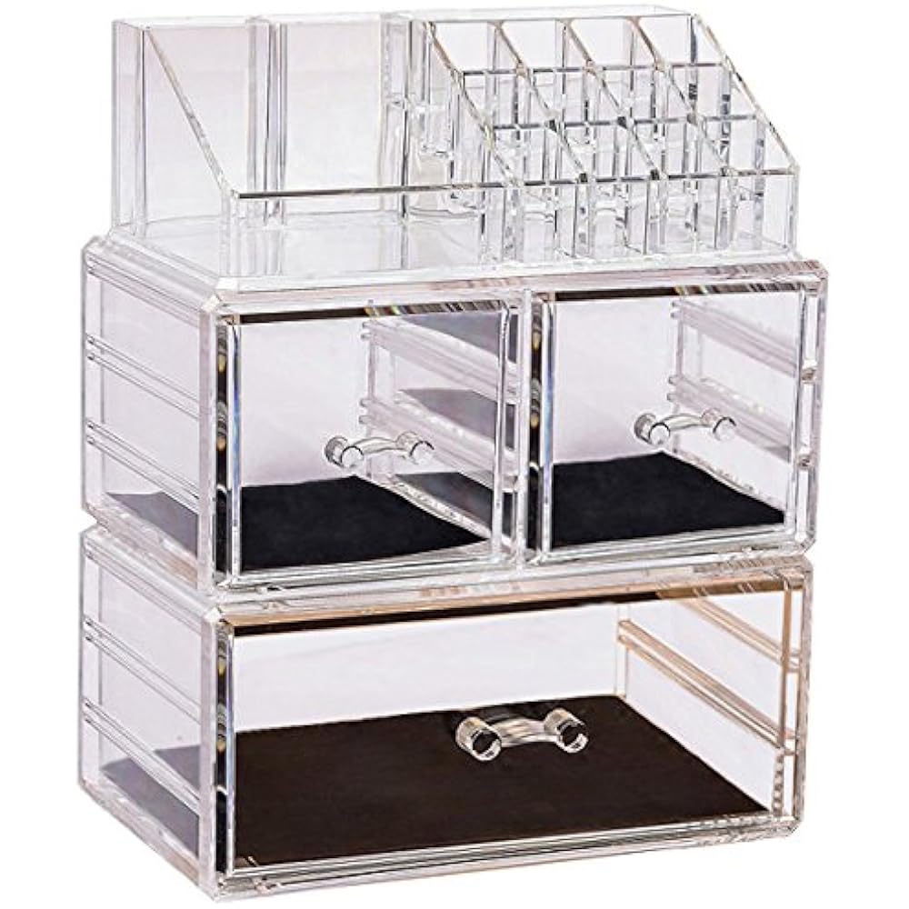 Stackable Makeup Organizer 3 Deep Acrylic Cosmetics Storage