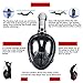 qwer Full Face Snorkel Mask,New Foldable Snorkeling Mask with Detachable Camera Mount Pivot Arm and Earplug, 180° Large View Easy Breath Dry Top Set Anti-Fog for Adults Youth (Pure Black, S/M)
