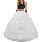 Kryozent Women's Hoop Skirt Crinoline Petticoat A-Line Underskirt Slip for Full Length Wedding Bridal Dress Quinceanera Gown