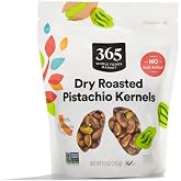 365 by Whole Foods Market, Dry Roasted Pistachio Kernels, No Salt Added, 10 Ounce