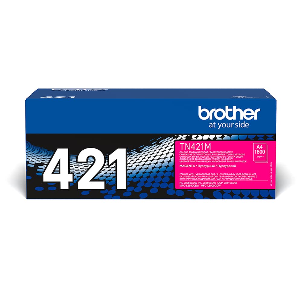Brother TN-421M Toner Cartridge, Magenta, Single Pack, Standard Yield, Includes 1 x Toner Cartridge, Brother Genuine Supplies
