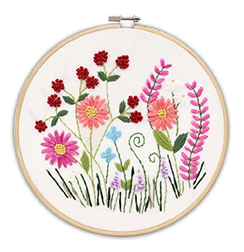 Cross Stitch Stamped Embroidery Kit - Eafior DIY Beginner Counted Starter Cross Stitch Kit for Art Craft Handy Sewing Including Color Pattern Embroidery Cloth,Embroidery Hoop,Color Threads,Tools Kit - Thumbnail 3