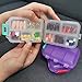 M MUchengbao Travel Pill Organizer Pocket Pharmacy ，with 3 Types of Labels 10 Compartments Small Fold Pill Box BPA-Free Daily Travel Pill Case Medicine Organizer for Store (White + Purple)