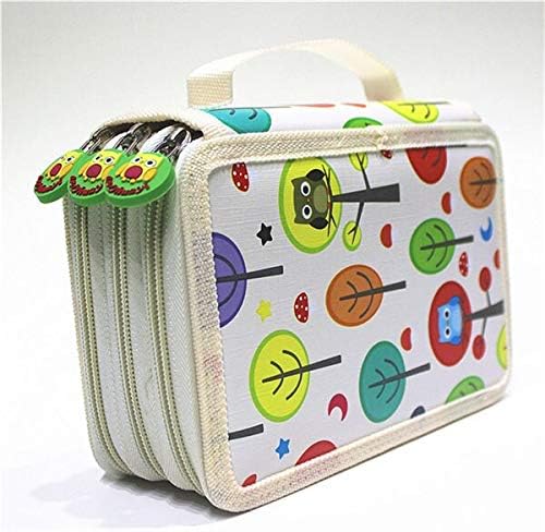 Cobaka Cute Pencil Case School for Boys Girls Penal Pencilcase Kawaii 3 Layers 52 Holes Pen Bag Large Storage Box Staionery Supplies (White)