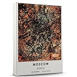 Moscow Map Poster, Russia Map Art Poster, Map Decor