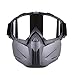 Motorcycle Goggles Mask Detachable, Harley Style Protect Padding Helmet Sunglasses, Road Riding UV Motorbike Glasses (Grid)