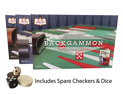 Top Backgammon Set - Classic Board Game Case - Best Strategy & Tip Guide - Available in Small, Medium and Large Sizes By Get the Games Out (Brown, Medium)