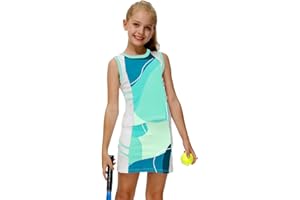 AOBUTE Girls Tennis Golf Outfit Tank Top and Skirt with Shorts Set 4-12 Years