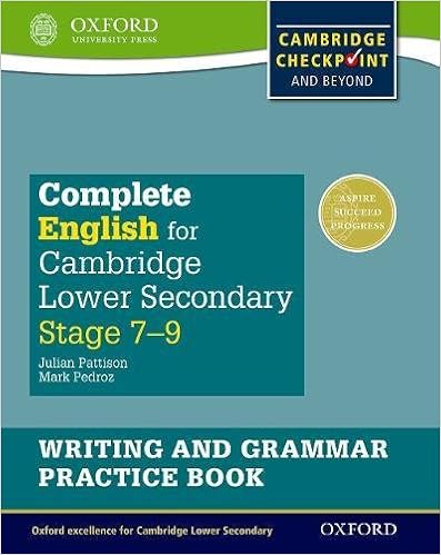 Amazon Com Complete English For Cambridge Lower Secondary Writing And Grammar Practice Book For Cambridge Checkpoint And Beyond Cie Checkpoint 9780198374701 Pattison Julian Pedroz Mark Books