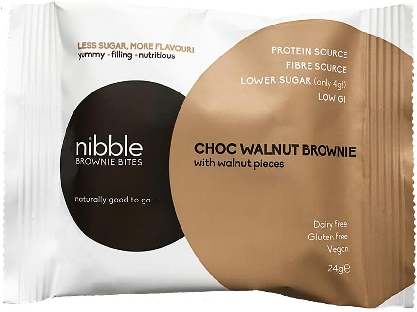 Nibble Protein Brownie Bites Choc Walnut (pack of 6)