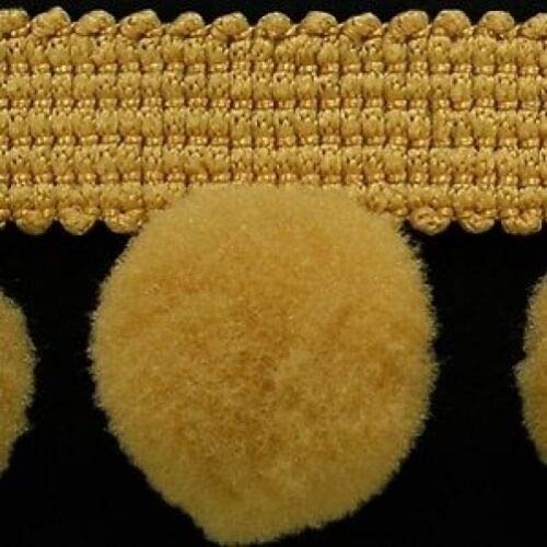 POM POM Bobble Trim Fringe Pompom Trimming - Cushion and Curtain Decoration, Home Decor - XL Size 2cm Craft Pompons (Honey, 10 Meters)