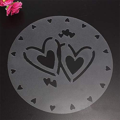 Yamalans 4pcs/Set Birthday Cake Spray Mold Round Fondant Sugar Craft Cake Decorating Coffee Tiramisu Decorating Bakery Stencils Flower Heart Baking Mould