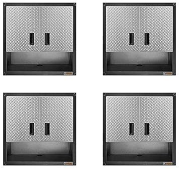Amazon Com Gladiator Gawg28kdyg Ready To Assemble 3 4 Wall Gearbox Steel Cabinet Silver Tread Pack Of 4 Home Improvement