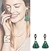 eManco Bohemian Ethnic Handcrafted Tassel Drop Dangle Earrings for Women Vintage Knot Alloy Jewelry Green
