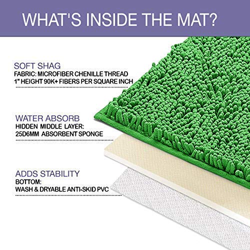 image for LuxUrux Bathroom Rug Mat -Extra-Soft Plush Bath Shower Bathroom Rug,1'