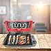 Nutrichef Electric Fish Grill Indoor Cooking - Small Outdoor Backyard BBQ For Fish Steak Meat Skewer & Seafoods - High Griddle Heat Searing Removable Countertop & Washable Cover Cook Tray Red (PKFG14)