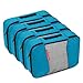 4 Medium Packing Cubes Travel Luggage Organizers Blue