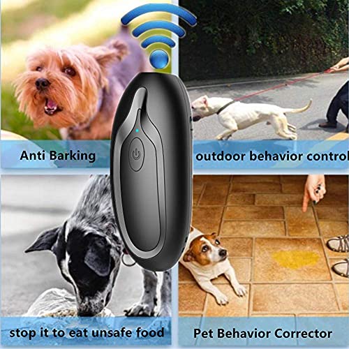 Ultrasonic Dog Barking Deterrent Devices, Handheld Bark Control Device, 2-in-1 Rechargeable Anti Barking Device Sonic Trainer for Dog Training&Controlling Barking Dog Silencer Control Range 16.4Ft