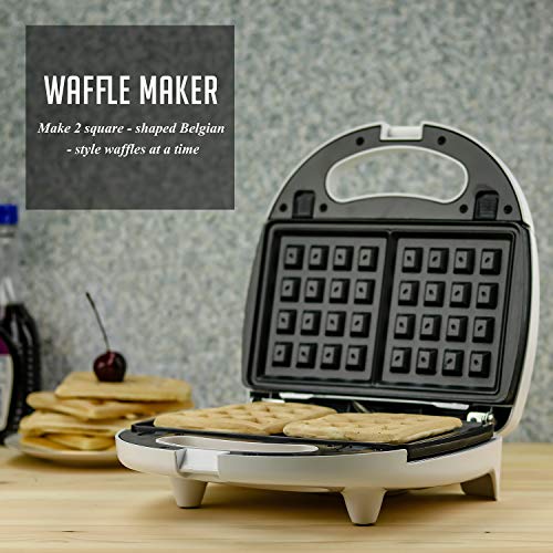 Ovente Sandwich Maker 750 Watts with 3 Interchangeable NonStick Plates