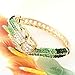 EVER FAITH Women's Austrian Crystal Cool Animal Fly Dragon Bangle Bracelet Green Gold-Tone