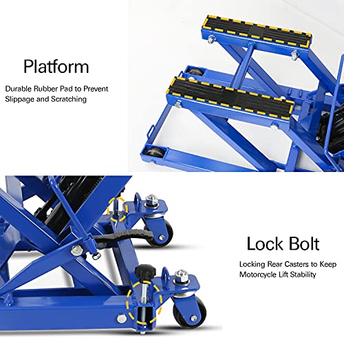 BILT HARD Motorcycle Lift, Heavy Duty Low Profile Hydraulic ATV Lifts