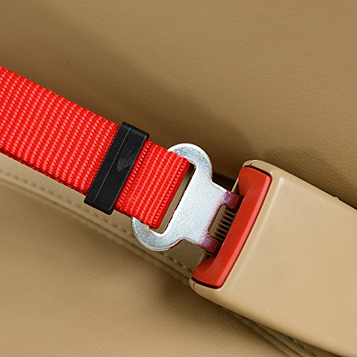 Hapito Pet Cat Dog Seat Belt, Adjustable (22 to 37 Inch) Genuine Nylon Safety Belt, Car Vehicle Seatbelt Harness Leash for Dogs Cats (Red) - Thumbnail 3