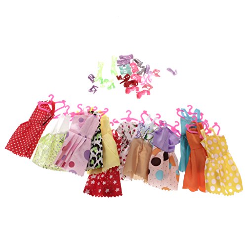 outlet Gazechimp 12 Piezas Muñecas Faldas Perchas+12 Pares Zapatos para Barbie Accesorios Multicolor - membership.cidesco.org.au
