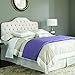 Martinique Upholstered Adjustable Headboard Panel with Solid Wood Frame and Button-Tufted Design, Ivory Finish, Full/Queen