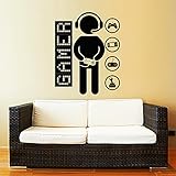 Wall Decals Game Controllers Joystick Gamer Gaming Video Game Kids Children Gift Nursery Boys Room Wall Vinyl Decal Stickers Bedroom Murals