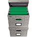 File Boxes for Hanging Files | Decorative Hanging File Folder Organizer with Lid | Portable Filing Box Features Patent-Pending Folder Glides for Easy Movement | Gray Linen Storage Solutions - Set of 2