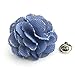 Smart Man Men's Lapel Flower Handmade Camellia Boutonniere Pin for Suit - Blue