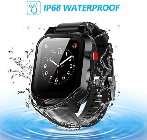 SYDIXON Apple Watch Waterproof case 42mm,only for Apple Watch Series 2 & 3 IP68 Waterproof case (Black)