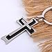 Jzcky Shzrp Elegant Cross Key Ring Key Pendant Keychain (Silver and Black Cross)