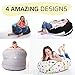 2-Sizes In-1 XXL Expandable Child’s Stuffed Animal Storage Bean Bag Chair: Smart Wallaby Zippered Pouf for Soft Toys, Clothes, Blankets, Etc in 4 Stylish Designs