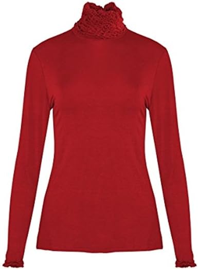 ladies burgundy polo neck jumper
