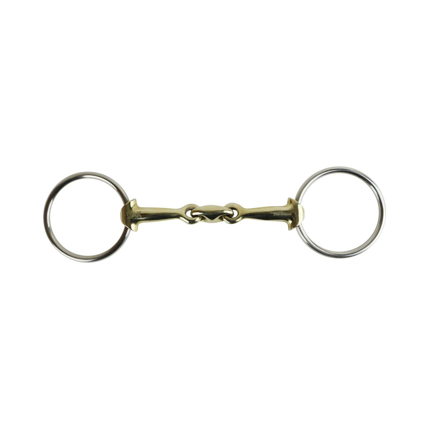 AK Loose ring Double Jointed Lozenge with Tapper head in German Silver Horse Riding Bits AKRS-2607 (5.75'', German-Silver)