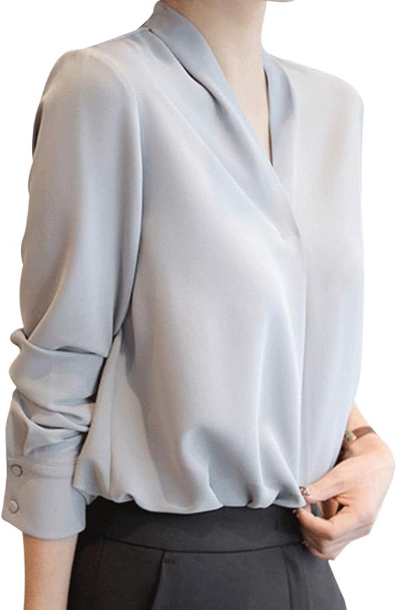 Amazon Daliy Store ブラウス シャツ レディース シフォン Vネック