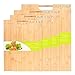 JASZMER Natural Bamboo Cutting Board, Preminum Wood Cutting Board Multi-Size Chopping Serving Board with Handle, 13.38✕9.45✕0.71 in