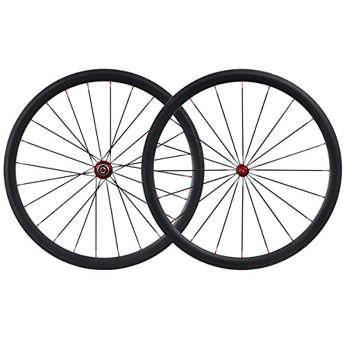 Ican 38mm Carbon Road Bike Wheelset 700c Rim Brake Sapim