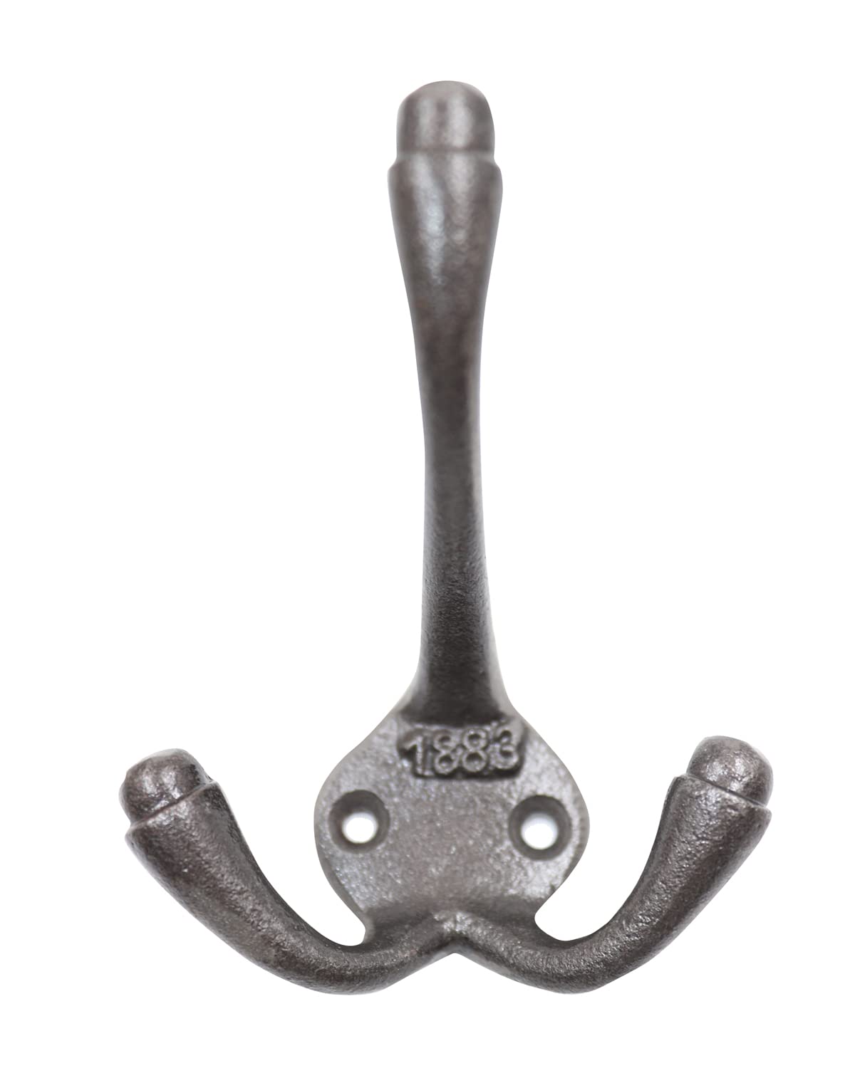 The Metal Magician 5 X Cast Iron 1883 Triple Hook Cast Iron Hat & Coat Hooks Self Coloured New