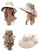 Womens Wide Brim Summer Sun Flap Cap Hat Neck Cover Cord Cotton UPF 50+ Coffee