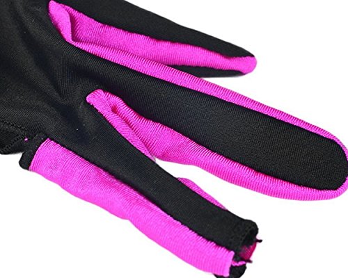 Ace Select Billiard Pool Cue Glove 1 Piece, 3 Fingers Elastic Lycra Stretchable Snooker Glove - Pink - Thumbnail 3