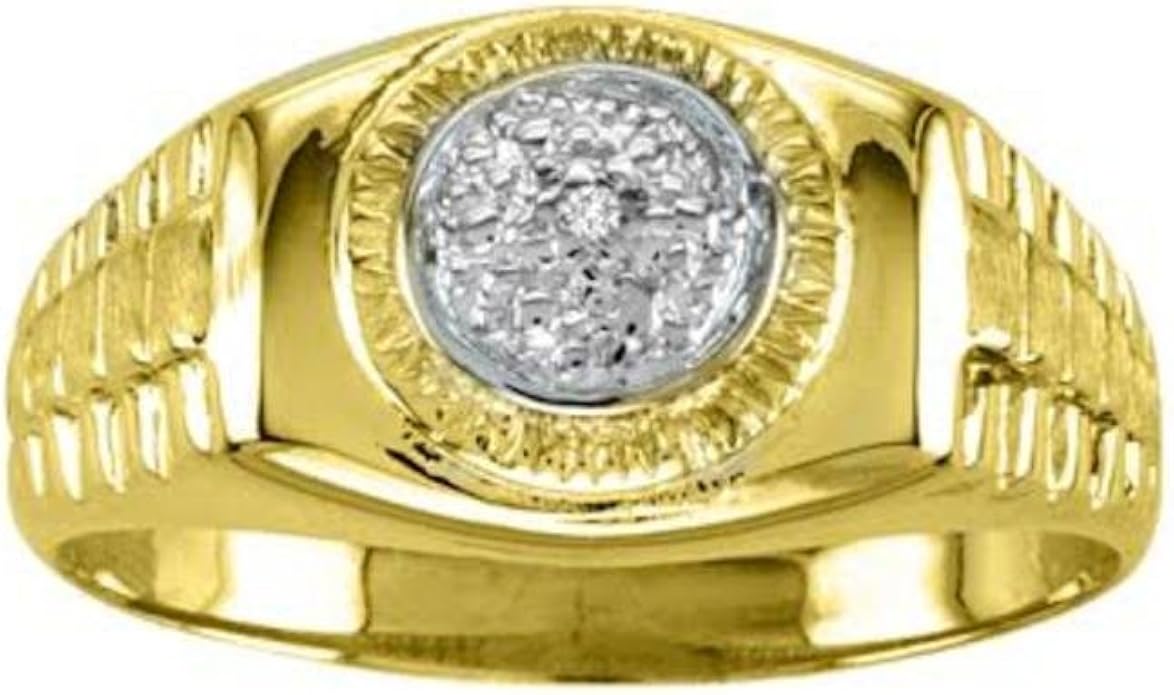 Diamond Ring Lucky Pinky Ring 14k Yellow Or White Gold Rolex Style Amazon Com